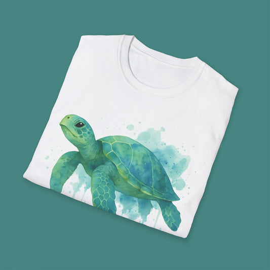 Watercolor Splash Turtle Unisex T-Shirt
