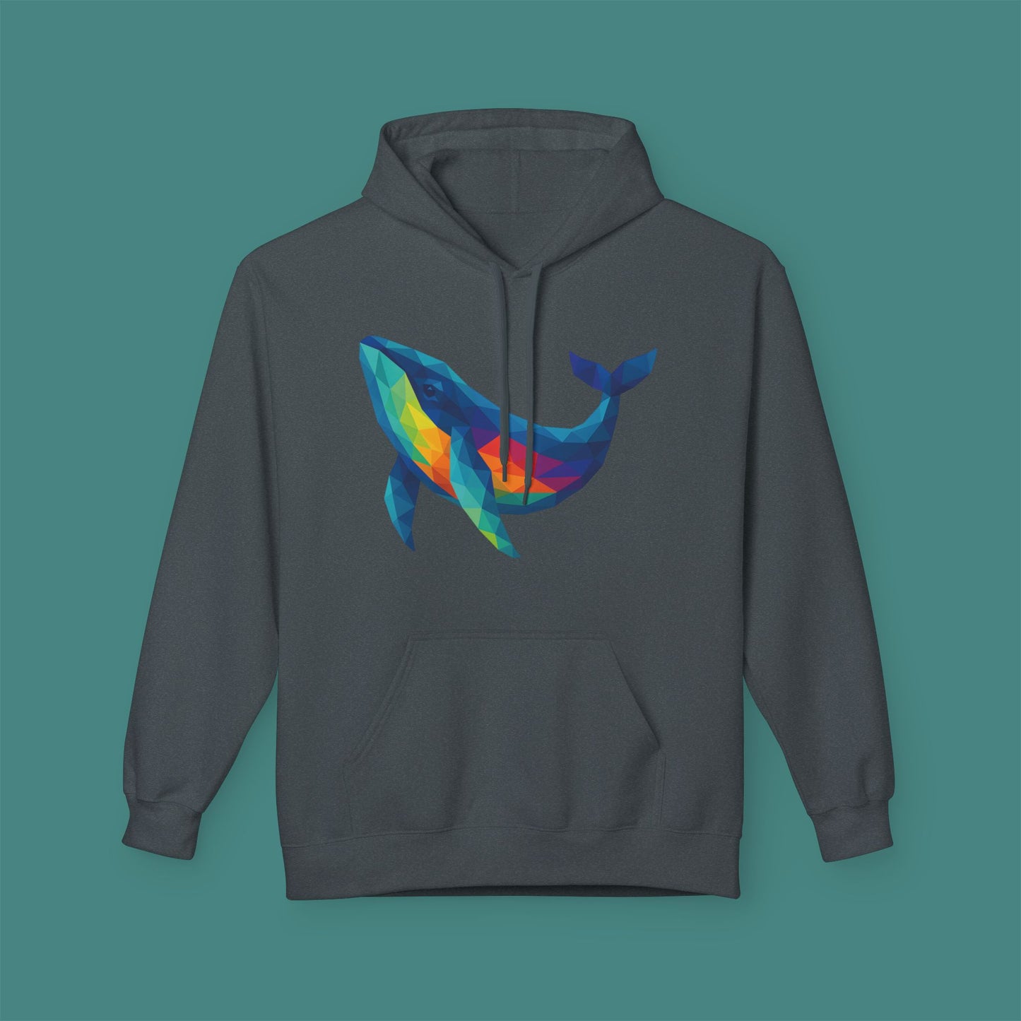 Geometric Polygon Whale Fleece Unisex Hoodie