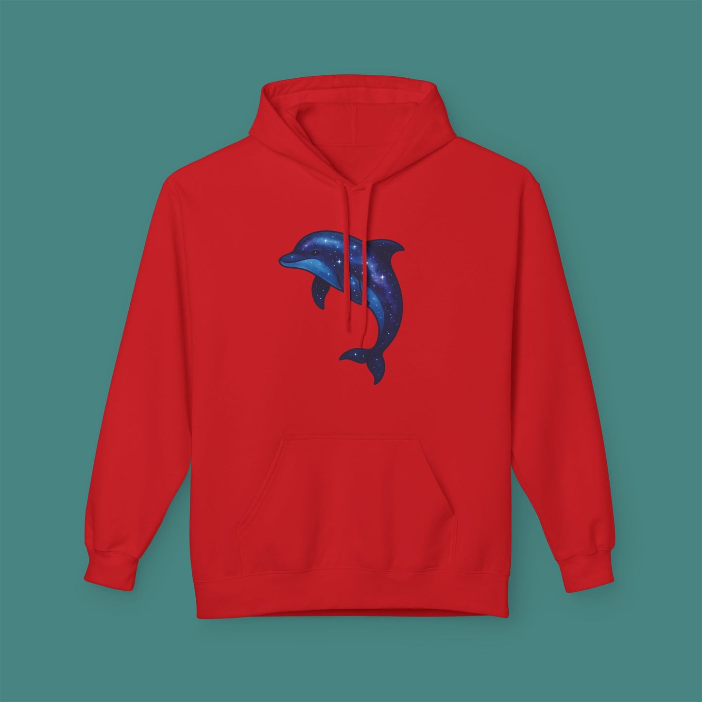 Cosmic Galaxy Dolphin Fleece Unisex Hoodie
