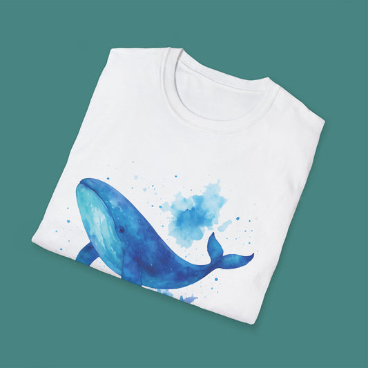 Watercolor Splash Whale Unisex T-Shirt