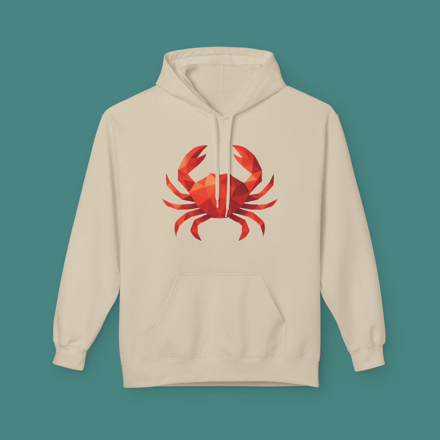 Geometric Polygon Crab Fleece Unisex Hoodie