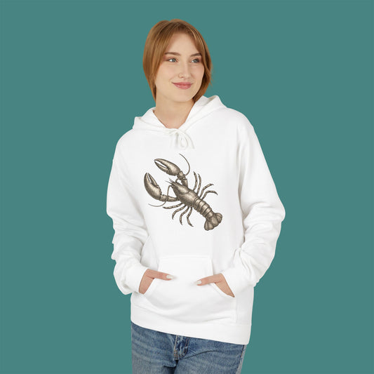 Vintage Etching Lobster Fleece Unisex Hoodie