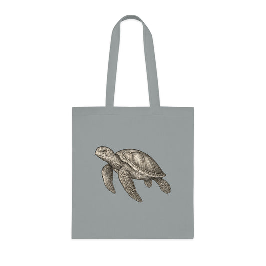 Vintage Etching Turtle Tote Bag