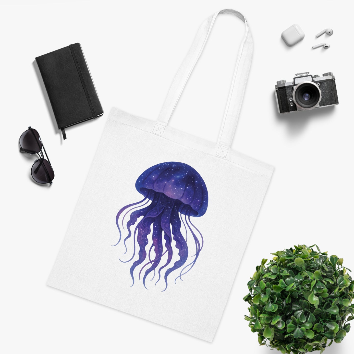 Cosmic Galaxy Jellyfish Tote Bag