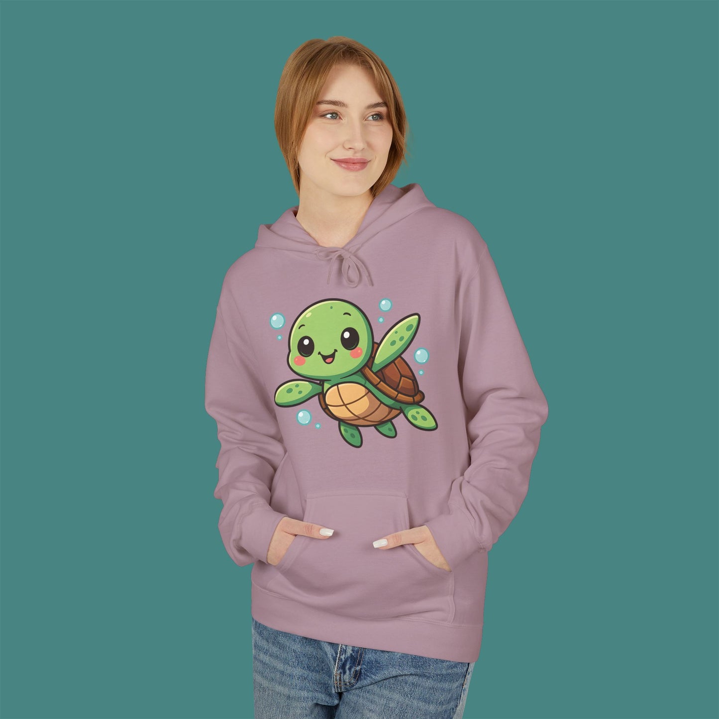 Cartoon Cute Turtle Fleece Unisex Hoodie