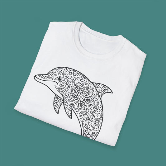Intricate Mandala Dolphin Unisex T-Shirt