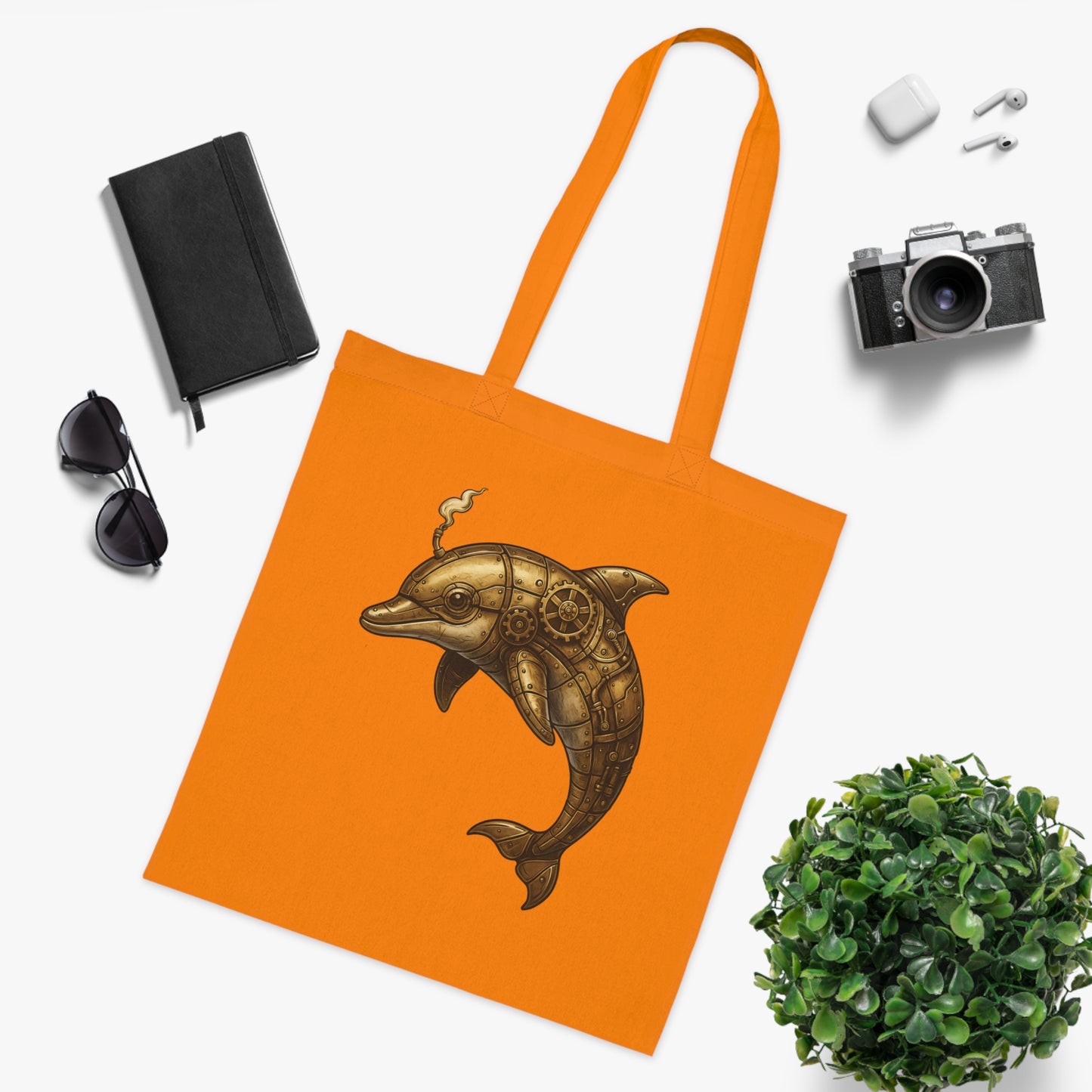 Steampunk Mechanical Dolphin Tote Bag