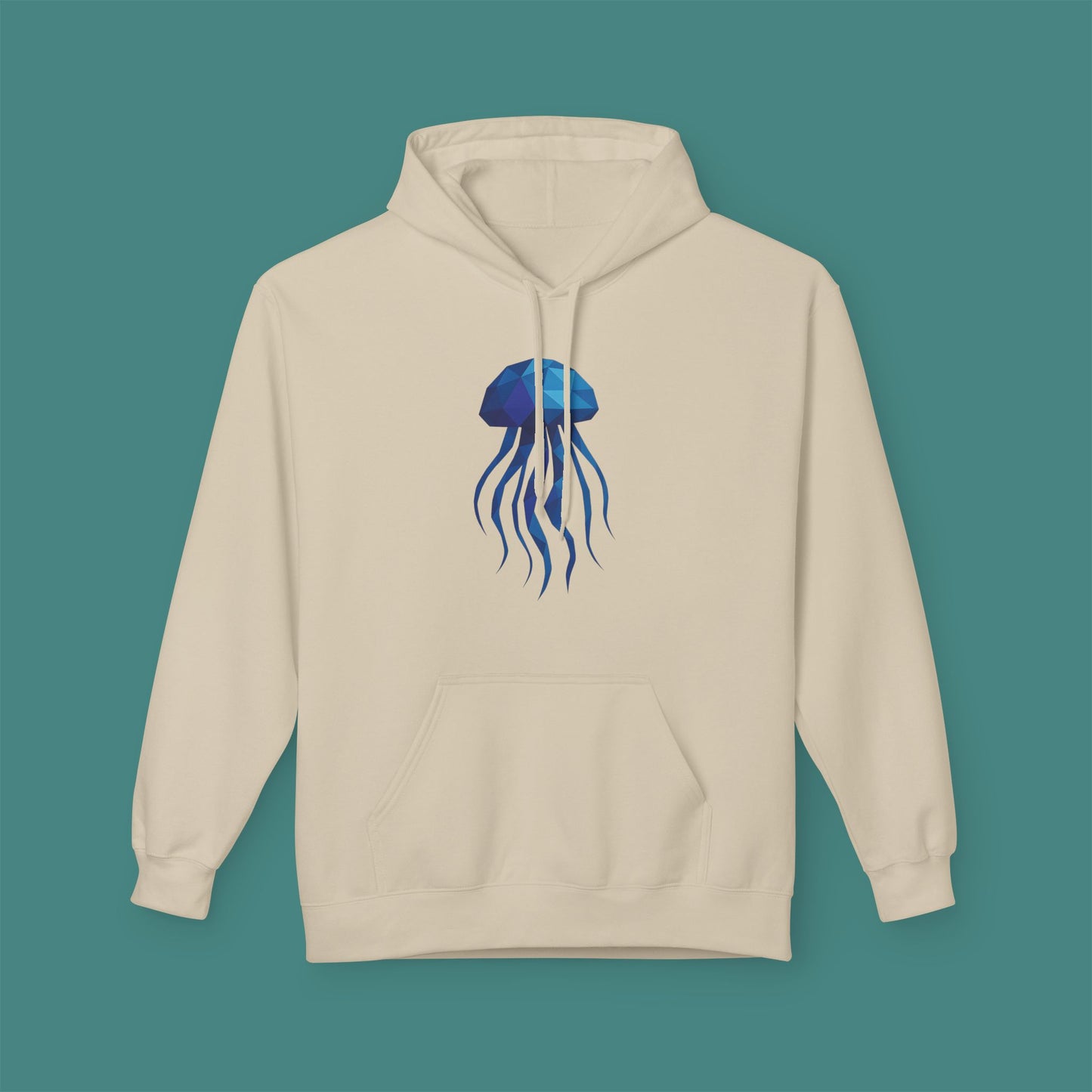 Geometric Polygon Jellyfish Fleece Unisex Hoodie