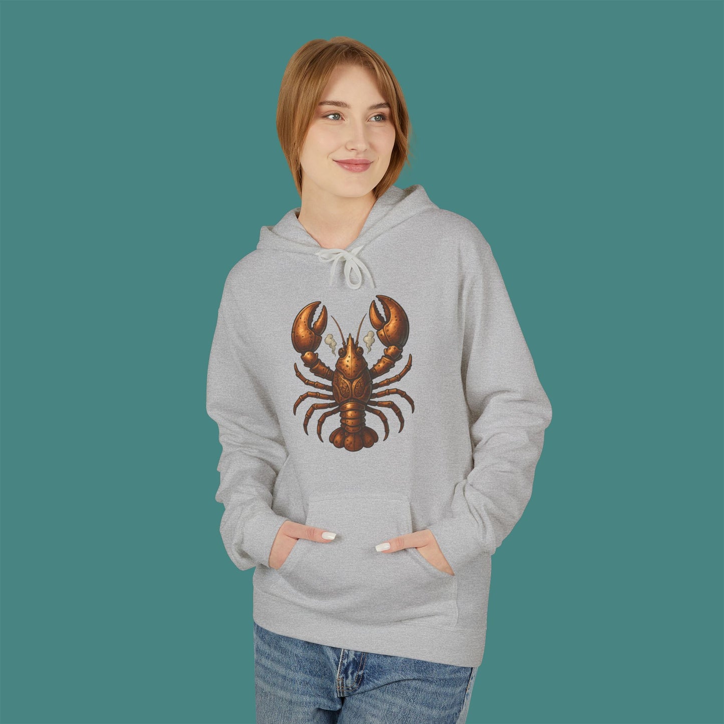 Steampunk Mechanical Lobster Fleece Unisex Hoodie