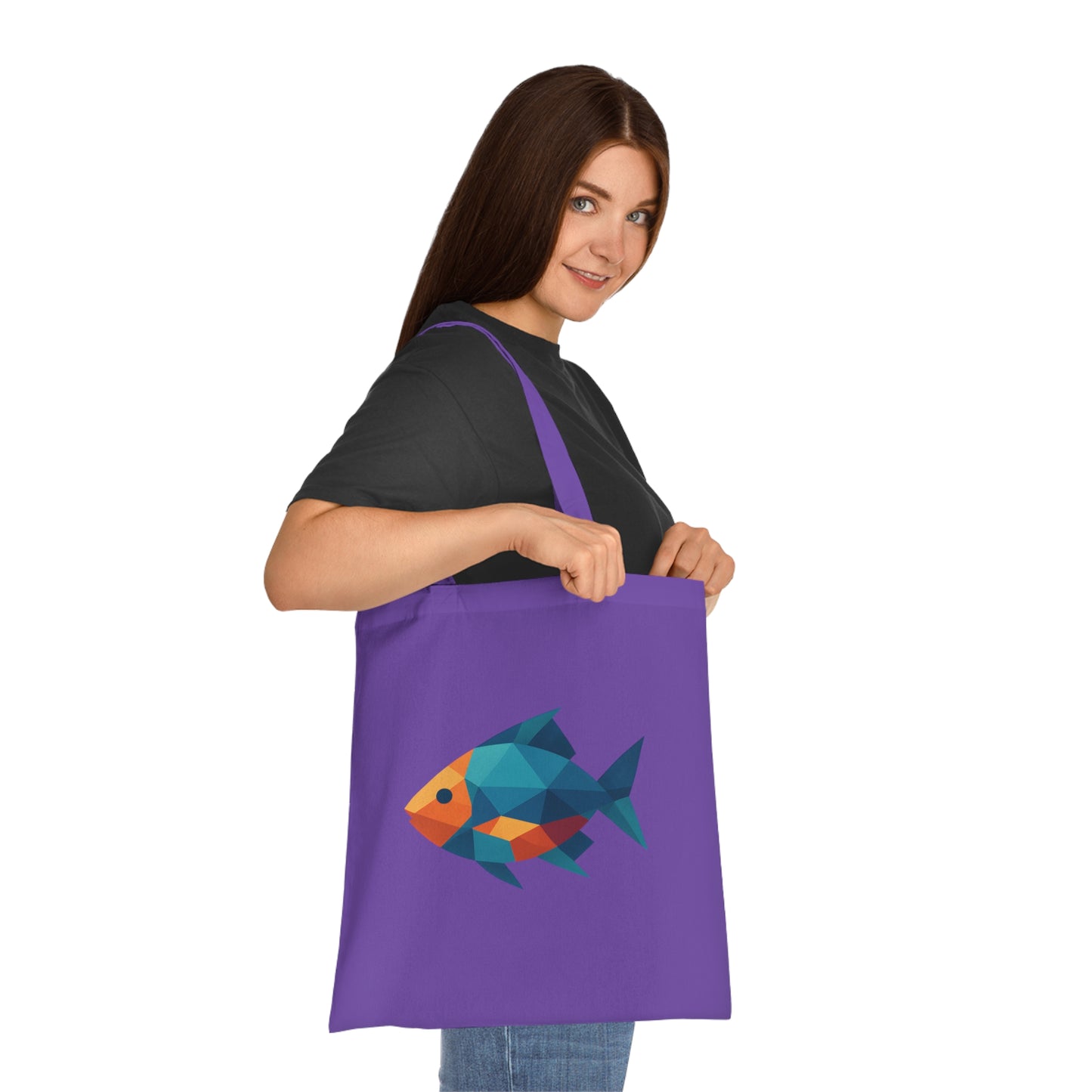 Geometric Polygon Fish Tote Bag