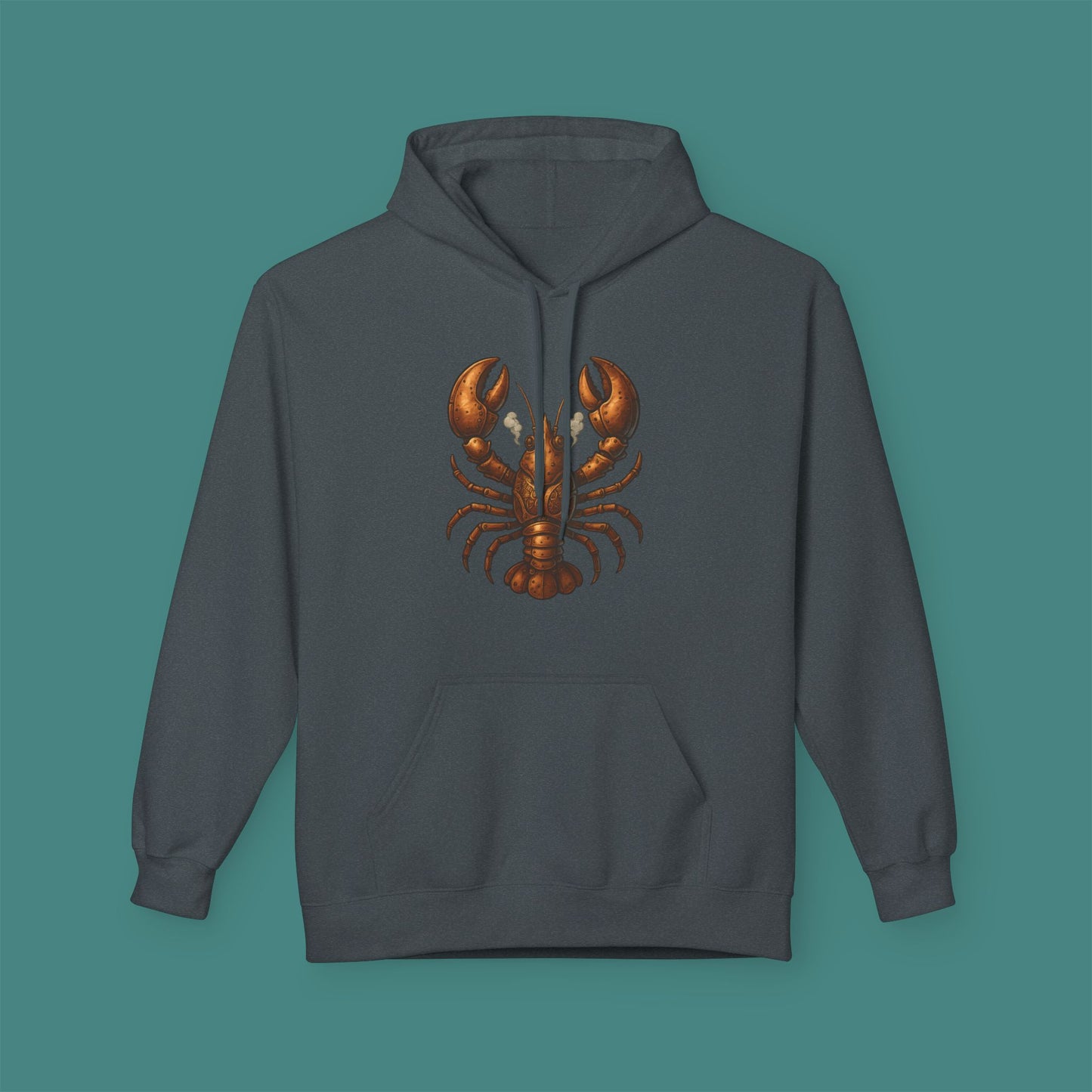 Steampunk Mechanical Lobster Fleece Unisex Hoodie
