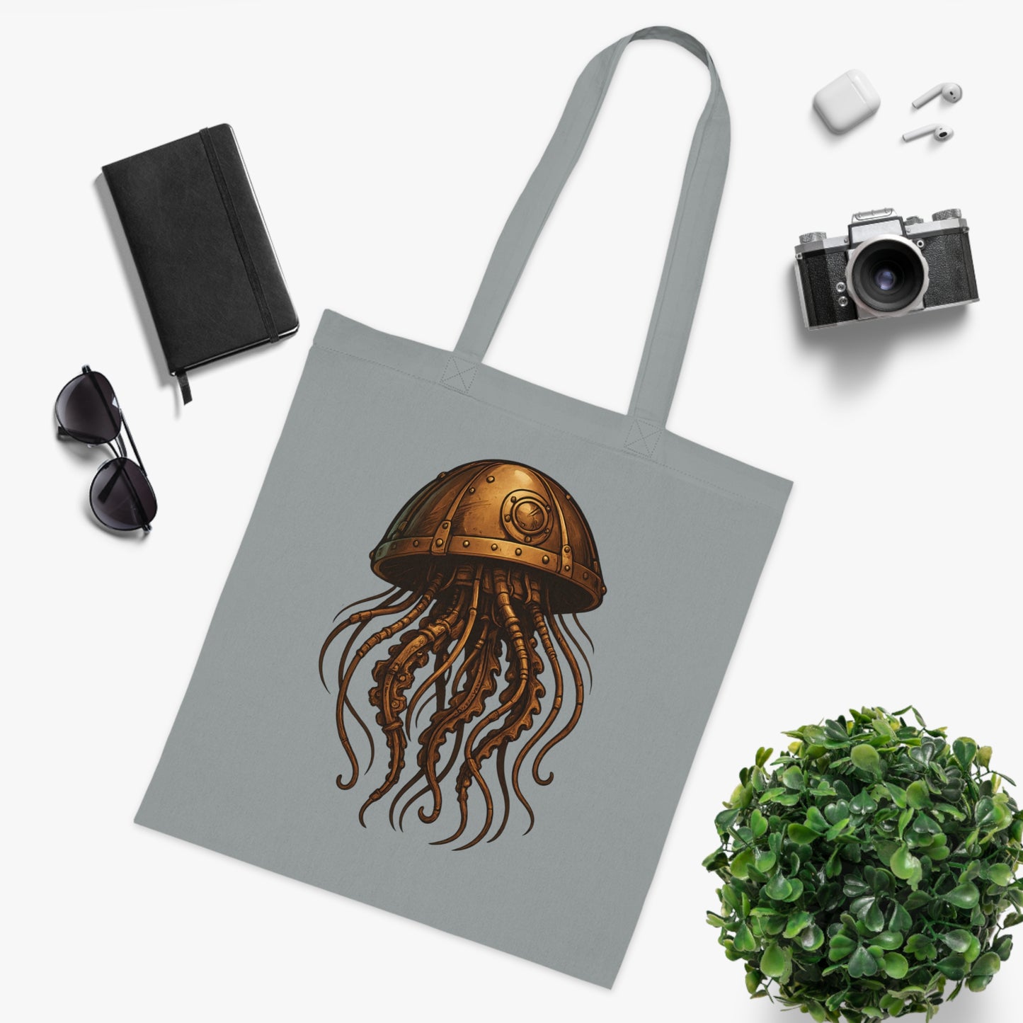 Steampunk Mechanical Jellyfish Tote Bag