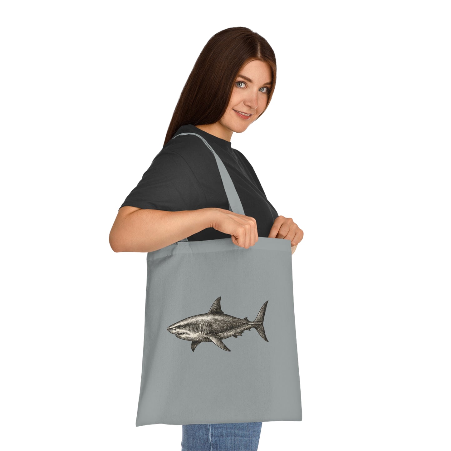 Vintage Etching Shark Tote Bag