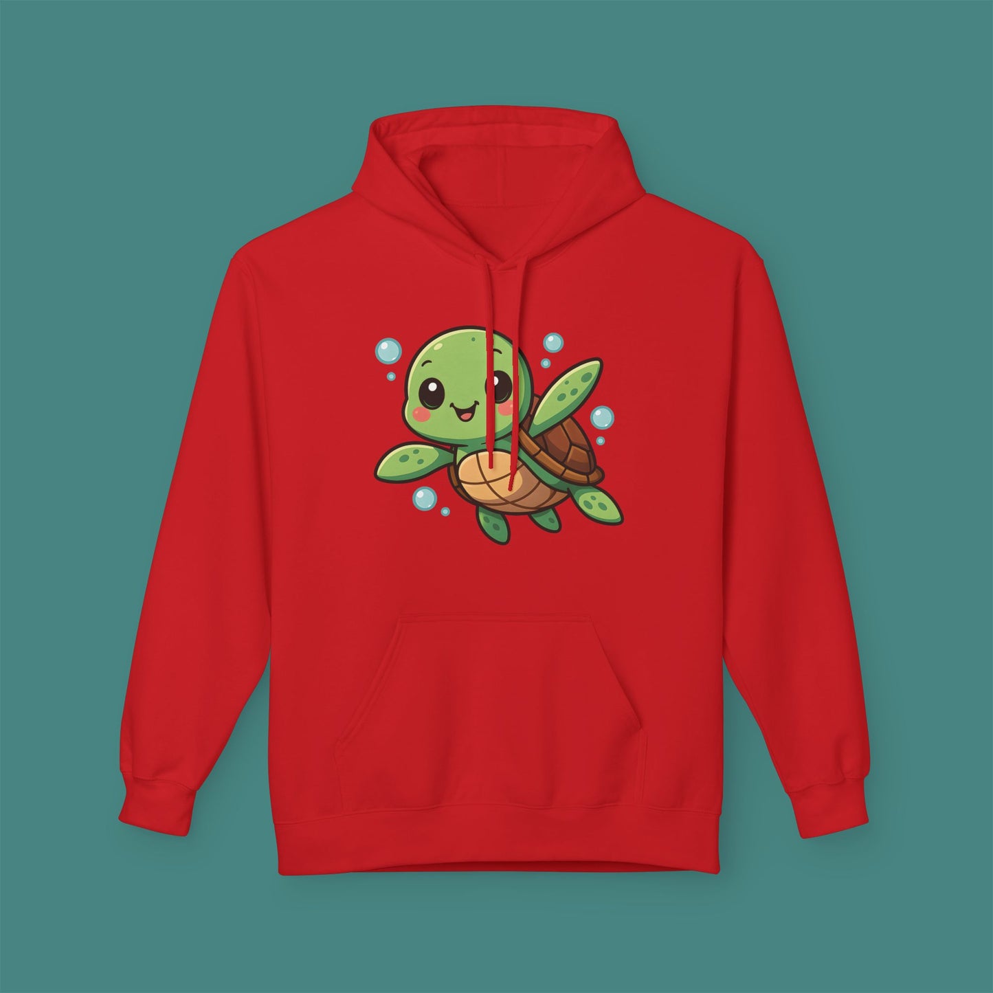 Cartoon Cute Turtle Fleece Unisex Hoodie