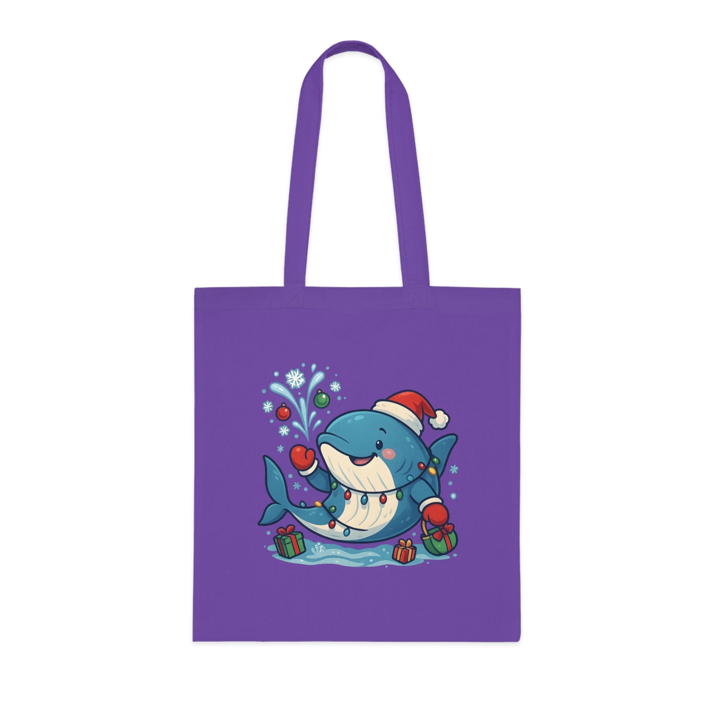 Christmas Whale Tote Bag