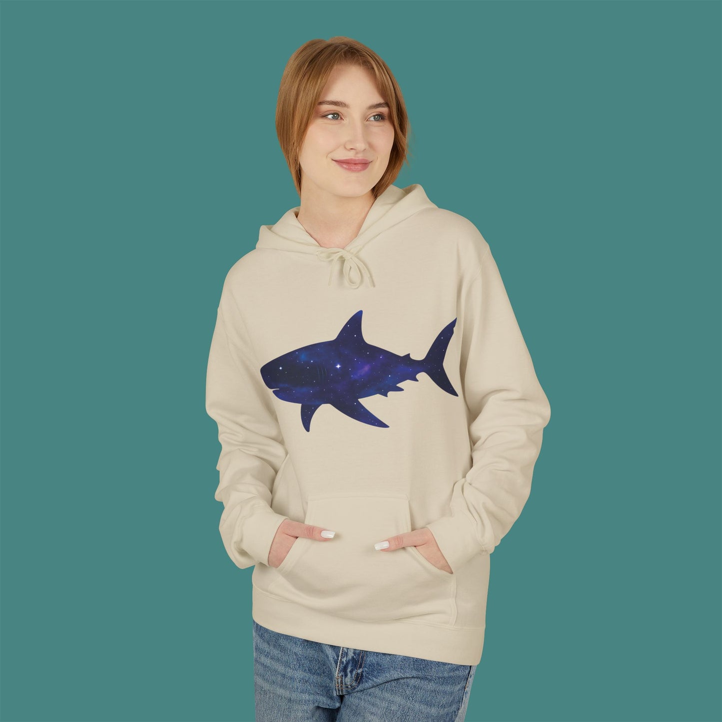 Cosmic Galaxy Shark Fleece Unisex Hoodie