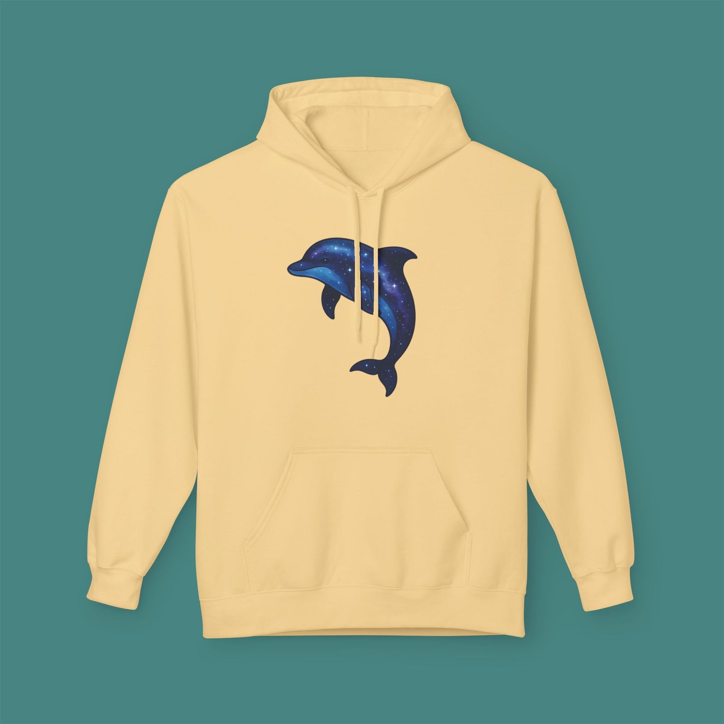 Cosmic Galaxy Dolphin Fleece Unisex Hoodie