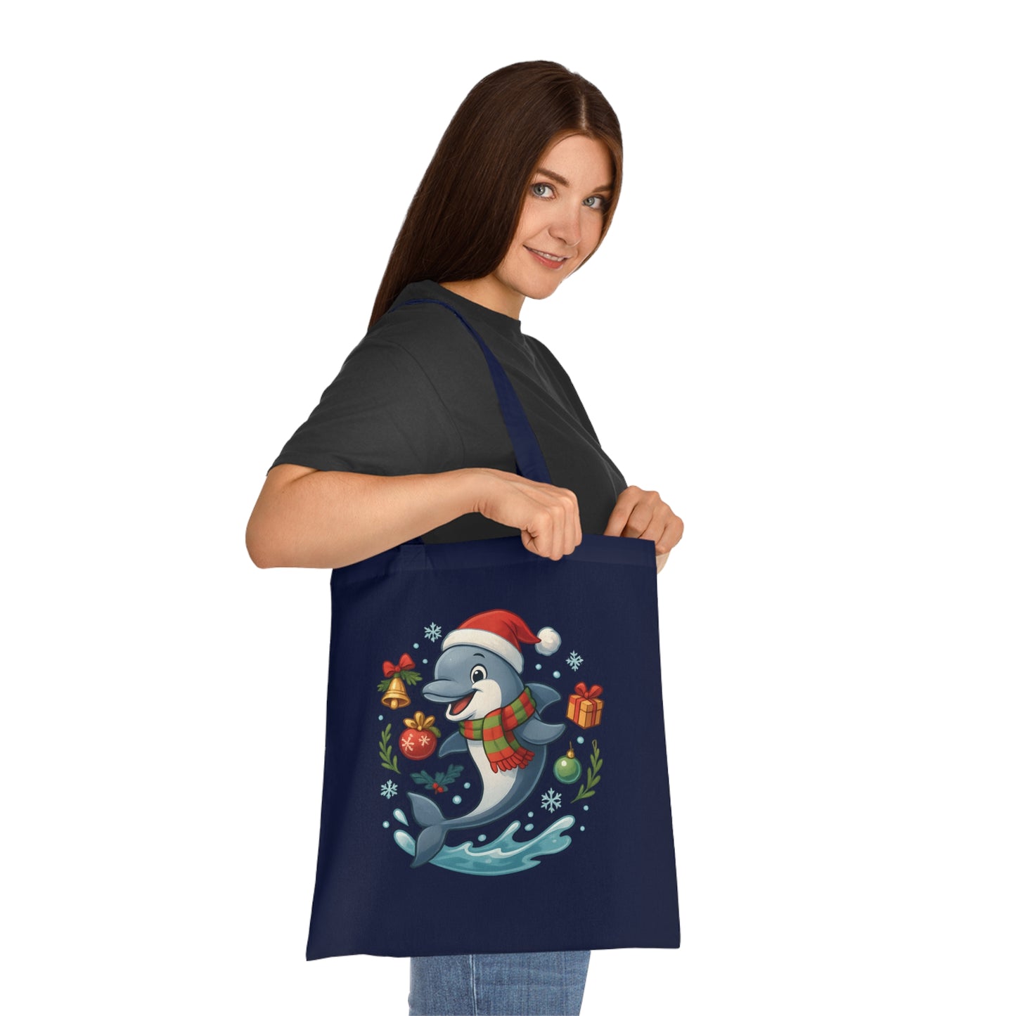 Christmas Dolphin Tote Bag