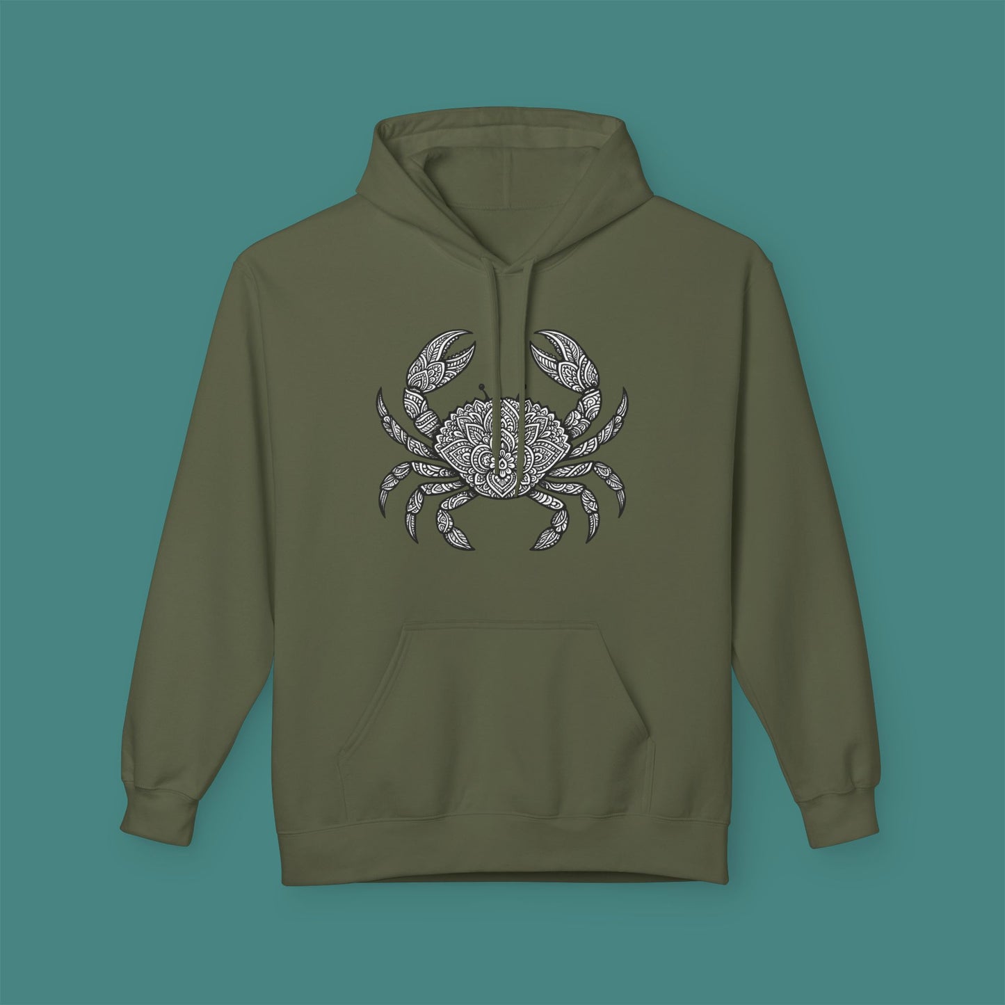 Intricate Mandala Crab Fleece Unisex Hoodie