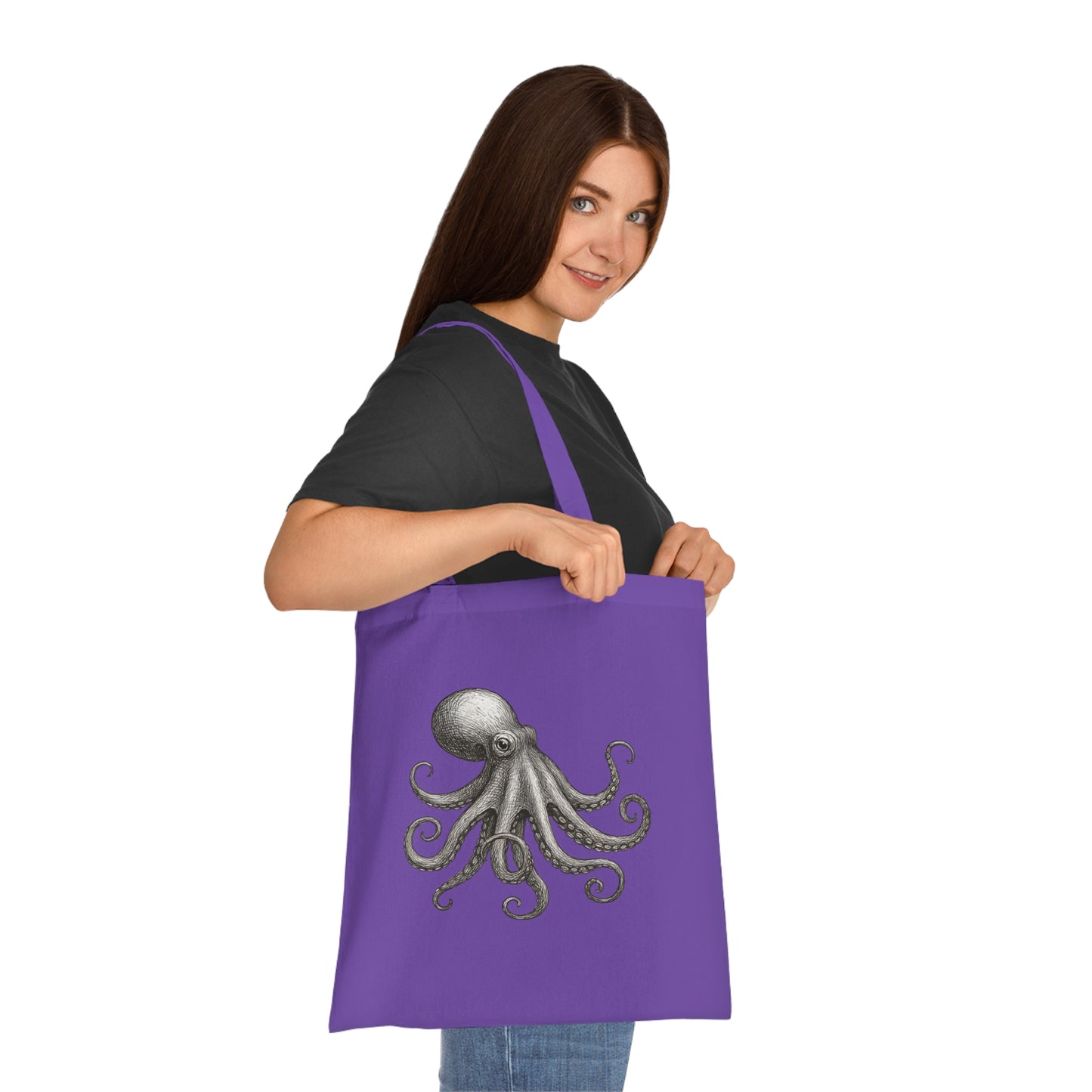 Vintage Etching Octopus Tote Bag
