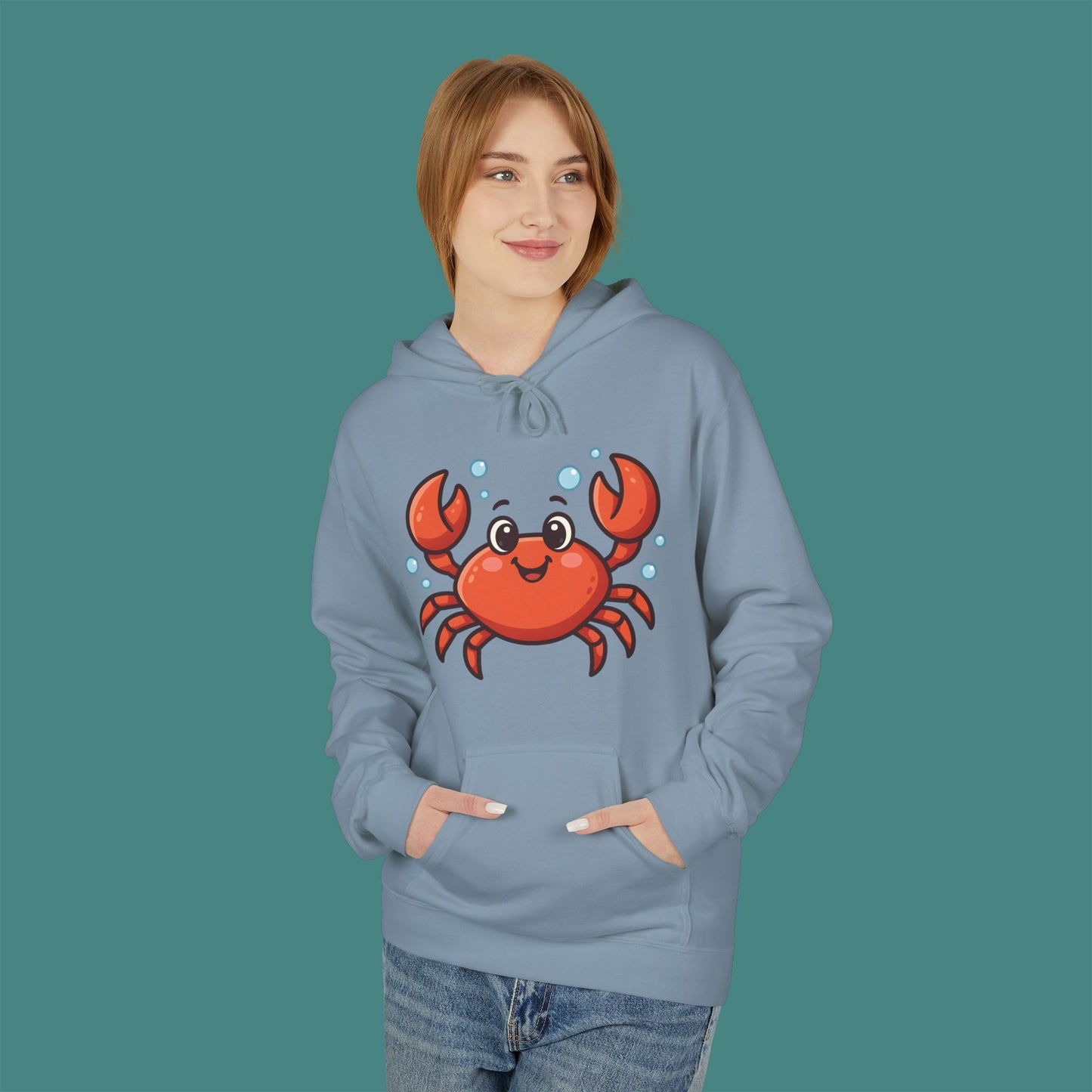 Cartoon Cute Crab Fleece Unisex Hoodie