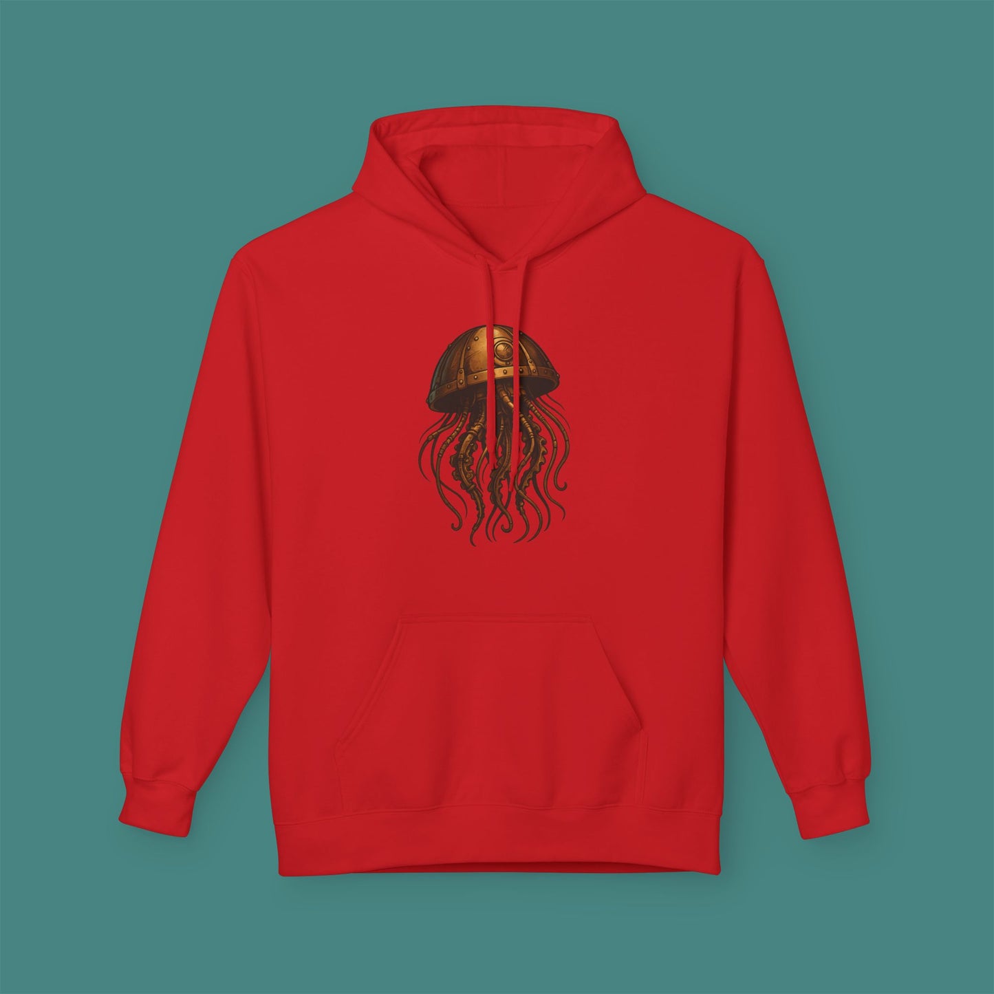 Steampunk Mechanical Jellyfish Fleece Unisex Hoodie