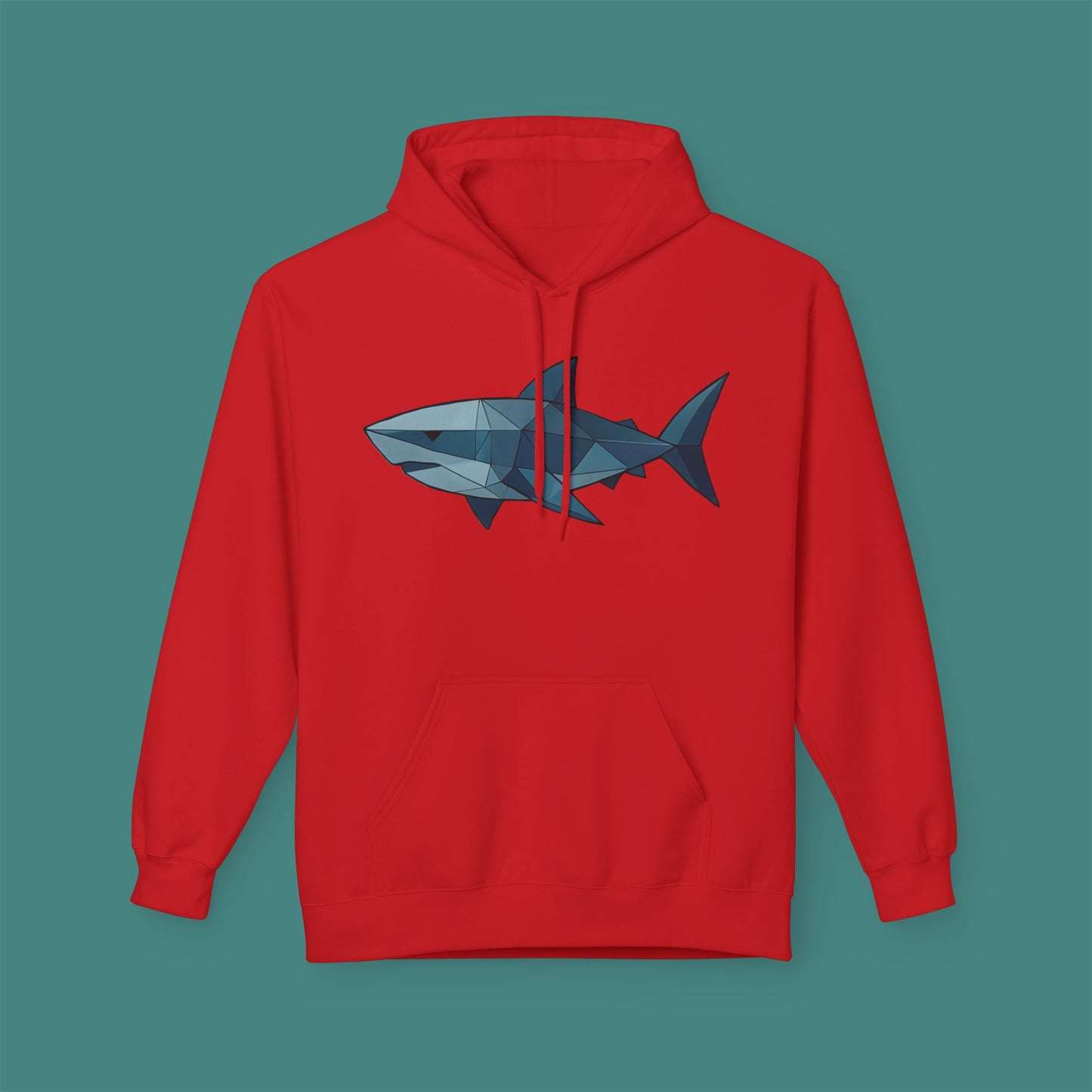 Geometric Polygon Shark Fleece Unisex Hoodie