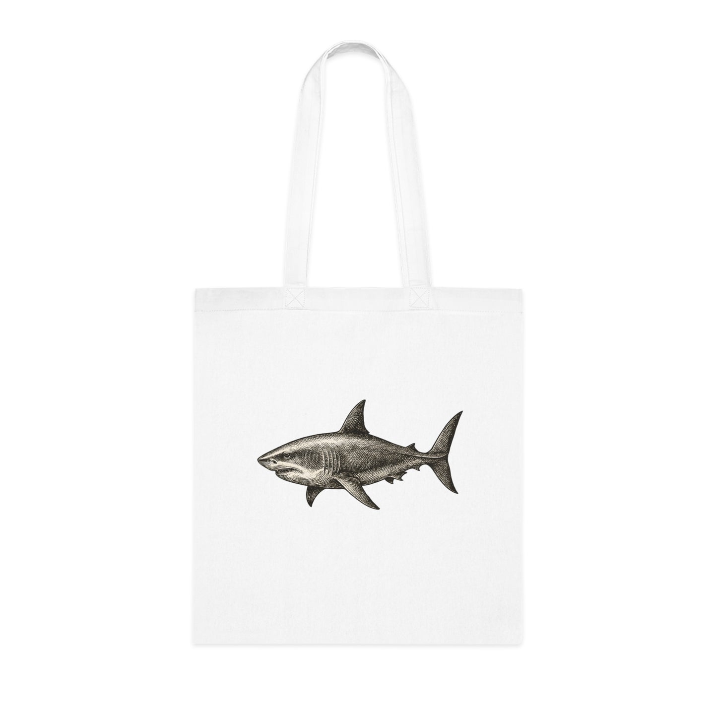 Vintage Etching Shark Tote Bag