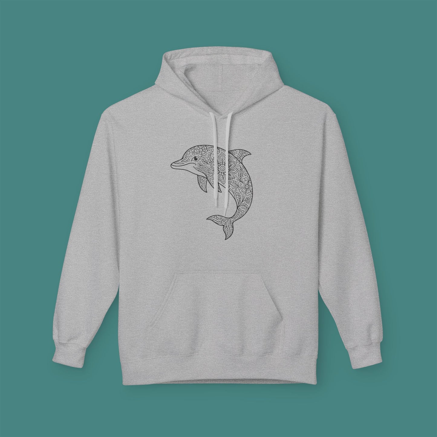 Intricate Mandala Dolphin Fleece Unisex Hoodie