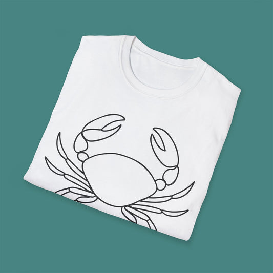 Minimalist Line Art Crab Unisex T-Shirt