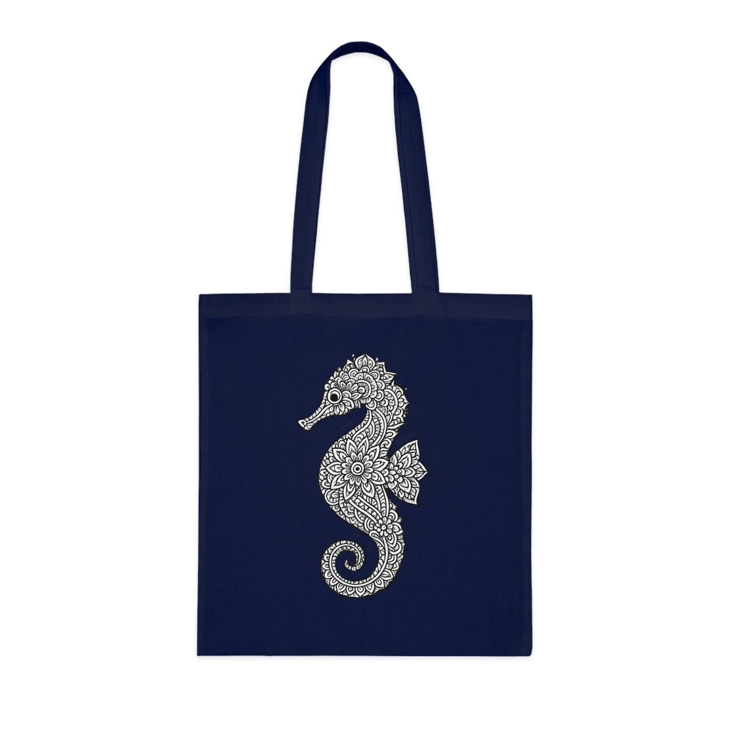 Intricate Mandala Seahorse Tote Bag