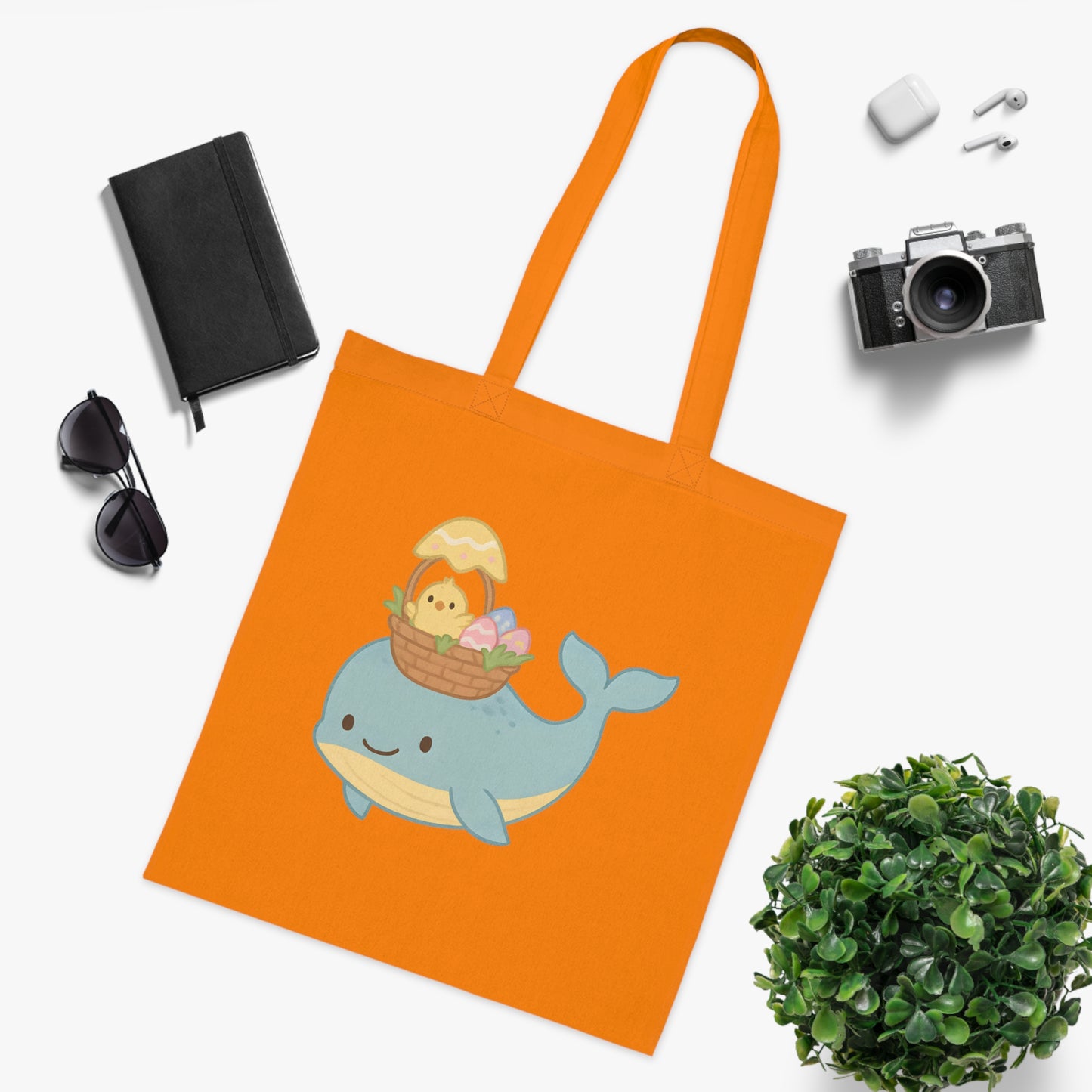 Easter Whale Tote Bag