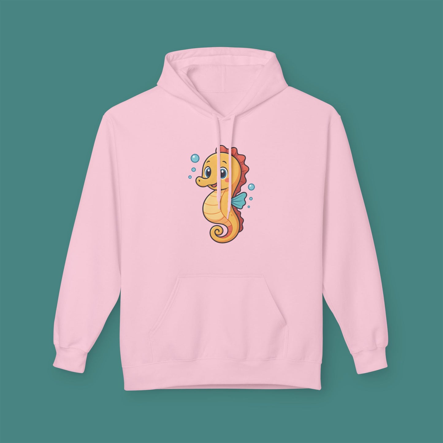 Cartoon Cute Seahorse Fleece Unisex Hoodie