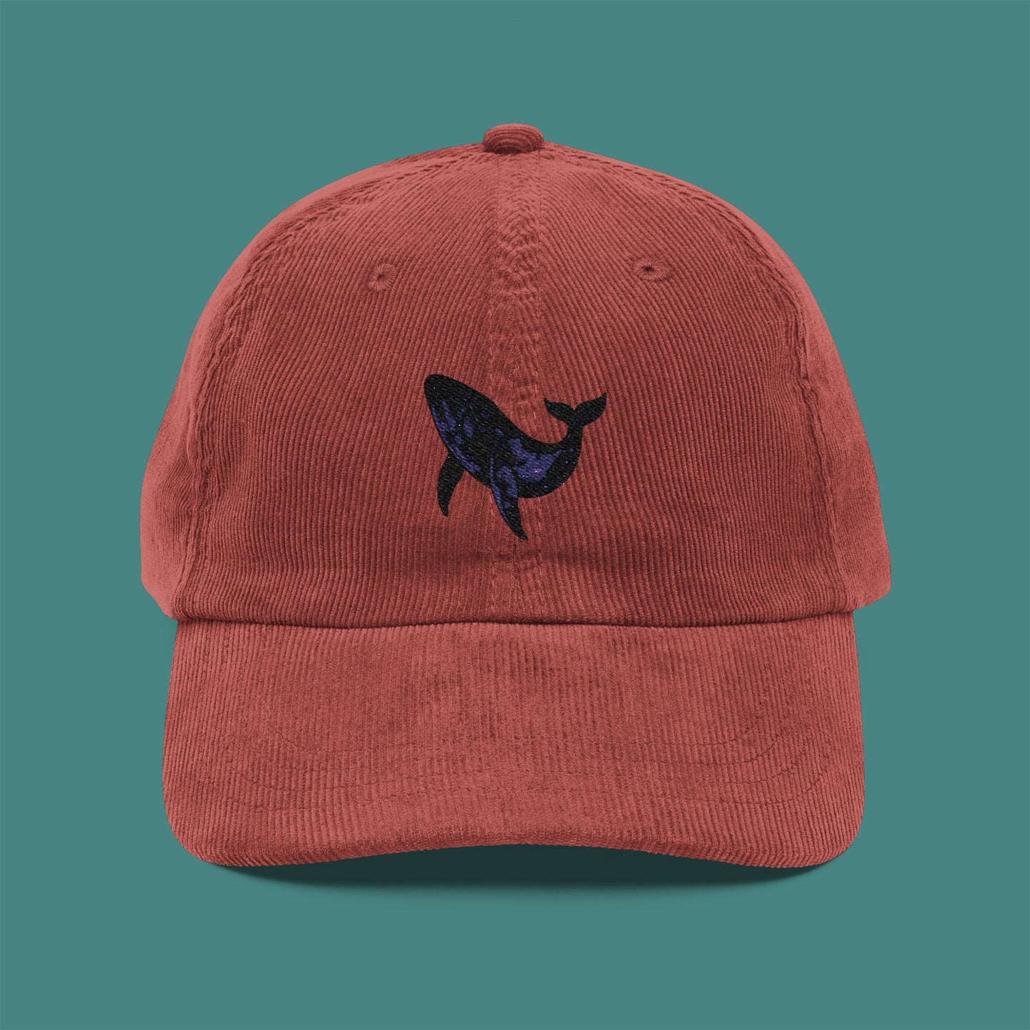 Cosmic Galaxy Whale Corduroy Embroidered Cap