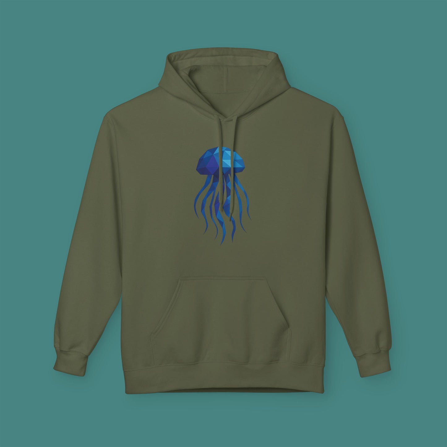Geometric Polygon Jellyfish Fleece Unisex Hoodie