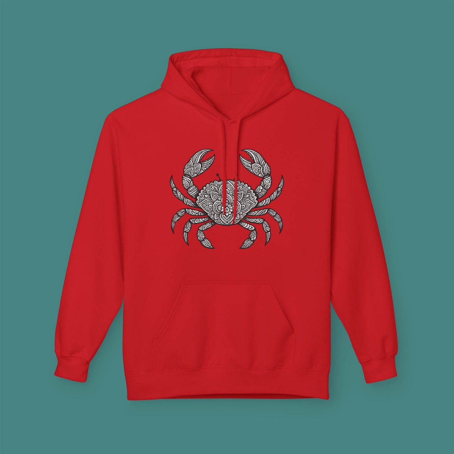 Intricate Mandala Crab Fleece Unisex Hoodie