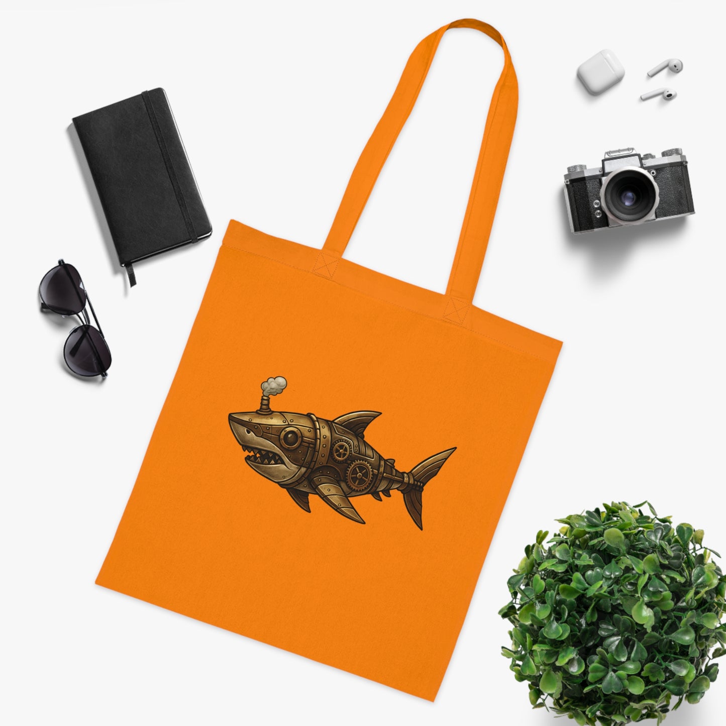 Steampunk Mechanical Shark Tote Bag