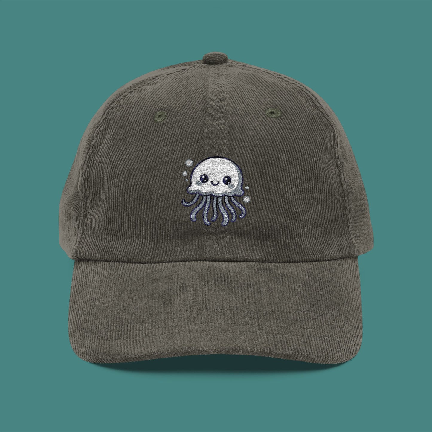 Cartoon Cute Jellyfish Corduroy Embroidered Cap