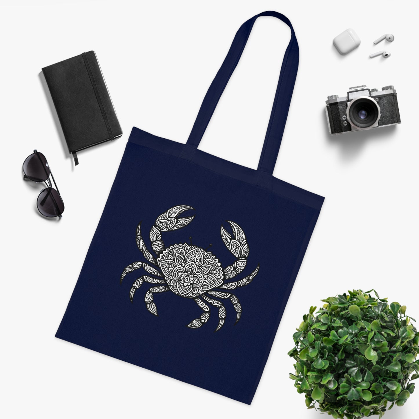 Intricate Mandala Crab Tote Bag