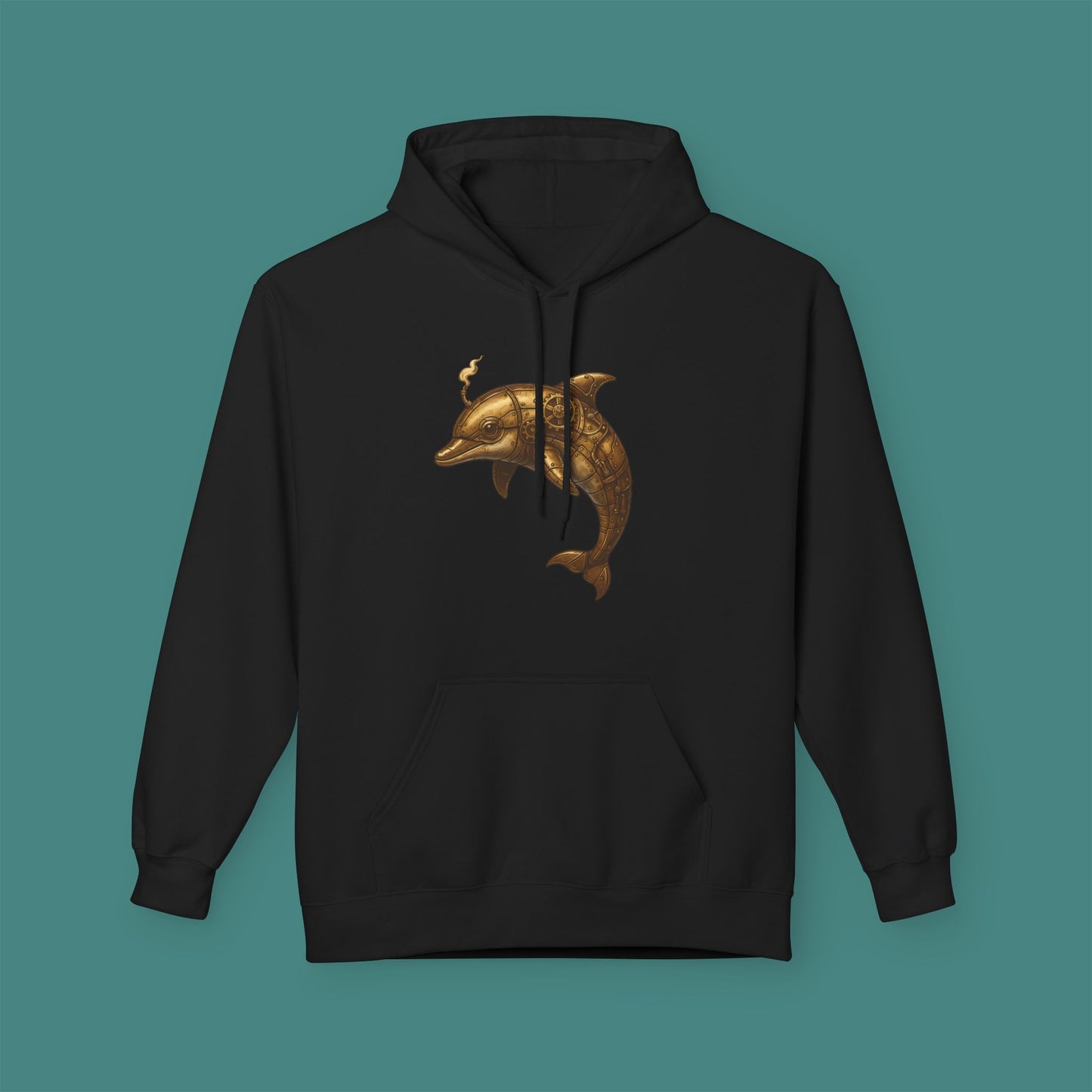 Steampunk Mechanical Dolphin Fleece Unisex Hoodie
