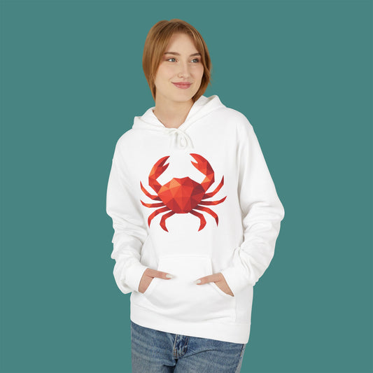 Geometric Polygon Crab Fleece Unisex Hoodie