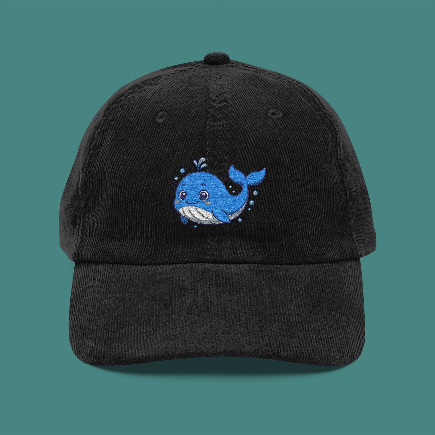 Cartoon Cute Whale Corduroy Embroidered Cap