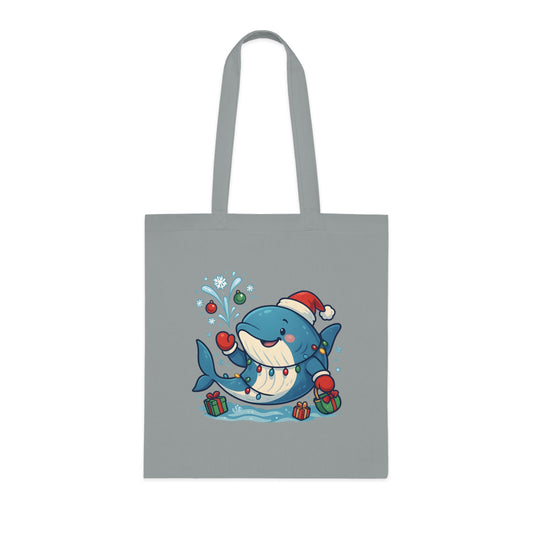Christmas Whale Tote Bag