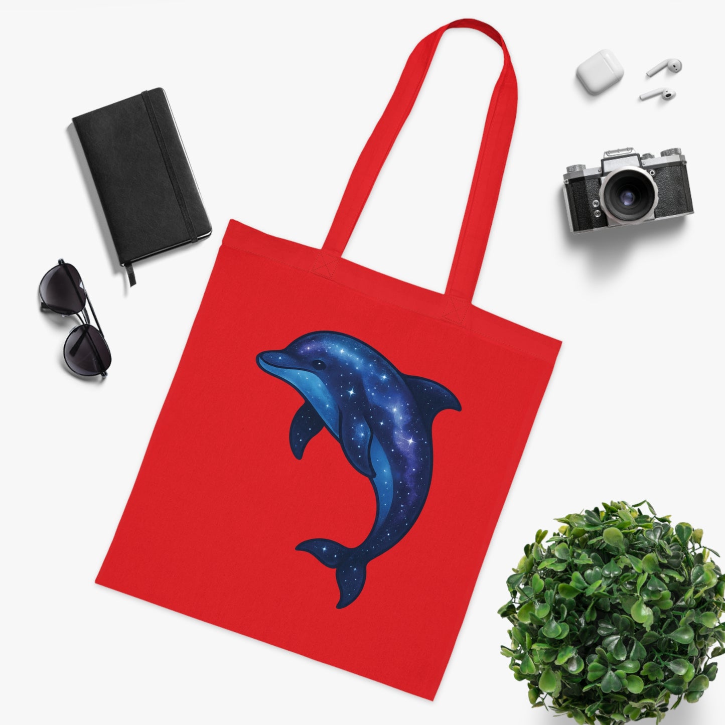 Cosmic Galaxy Dolphin Tote Bag
