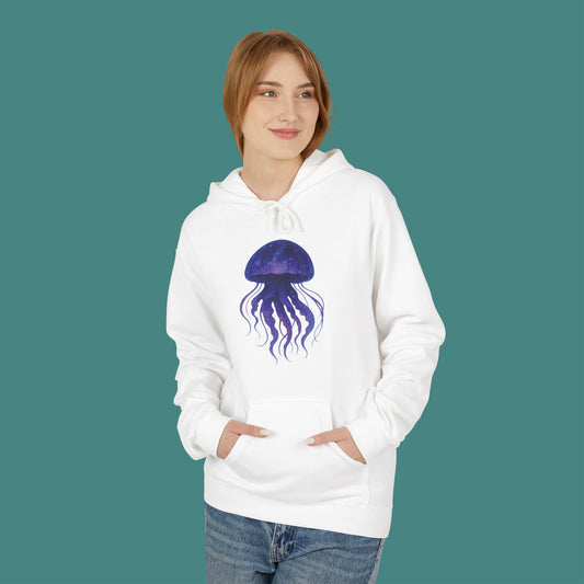 Cosmic Galaxy Jellyfish Fleece Unisex Hoodie