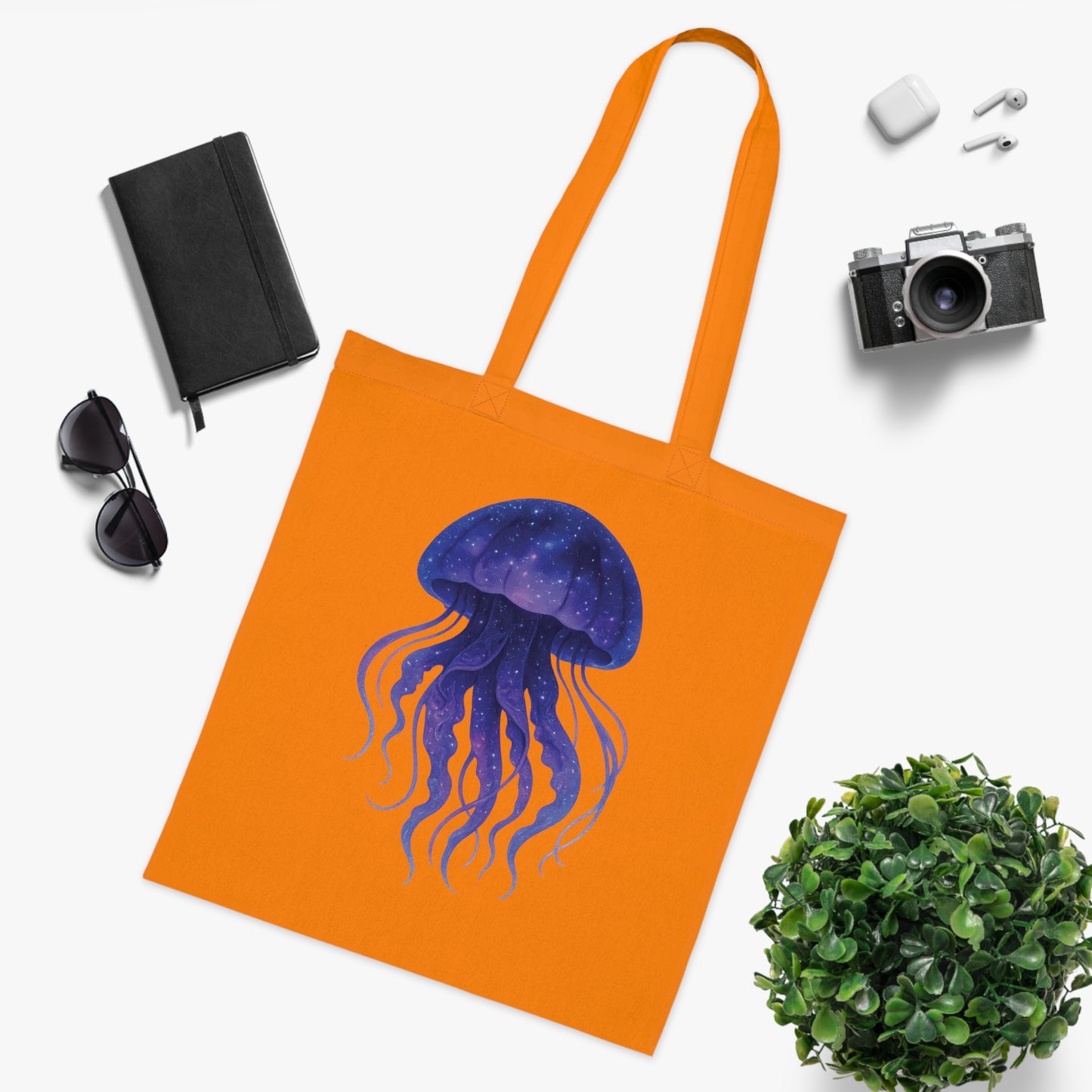 Cosmic Galaxy Jellyfish Tote Bag
