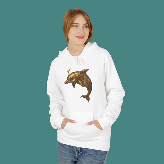 Steampunk Mechanical Dolphin Fleece Unisex Hoodie