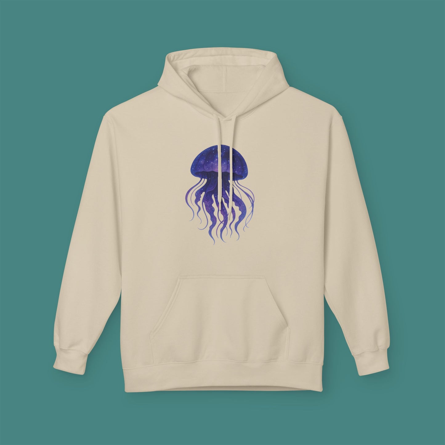 Cosmic Galaxy Jellyfish Fleece Unisex Hoodie