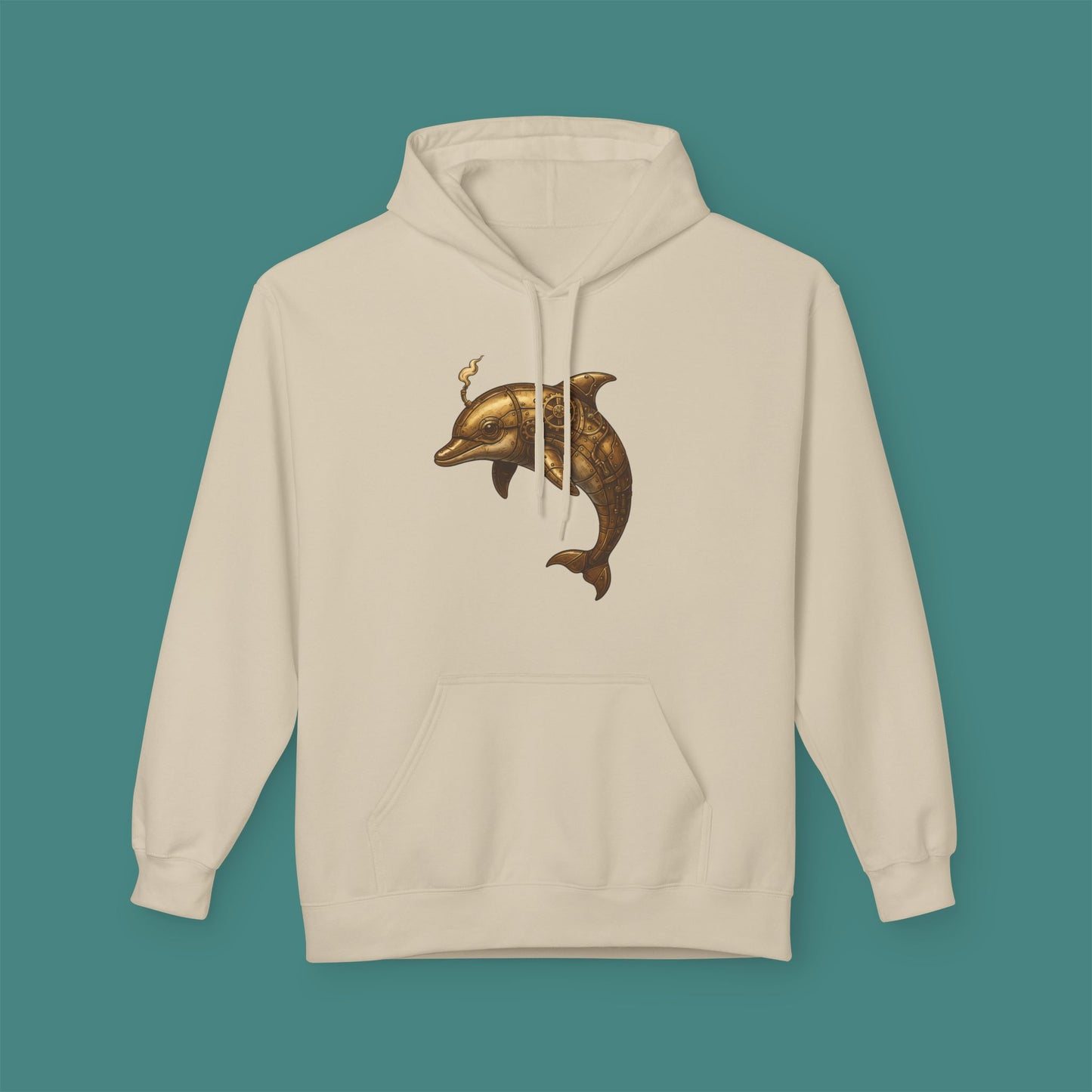 Steampunk Mechanical Dolphin Fleece Unisex Hoodie