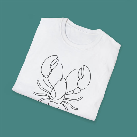 Minimalist Line Art Lobster Unisex T-Shirt